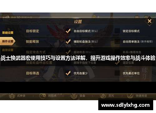 战士换武器宏使用技巧与设置方法详解，提升游戏操作效率与战斗体验